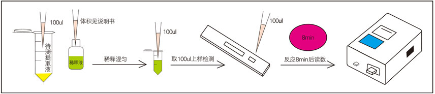 重金屬鎘（Cd）熒光定量快速檢測試紙條操作流程